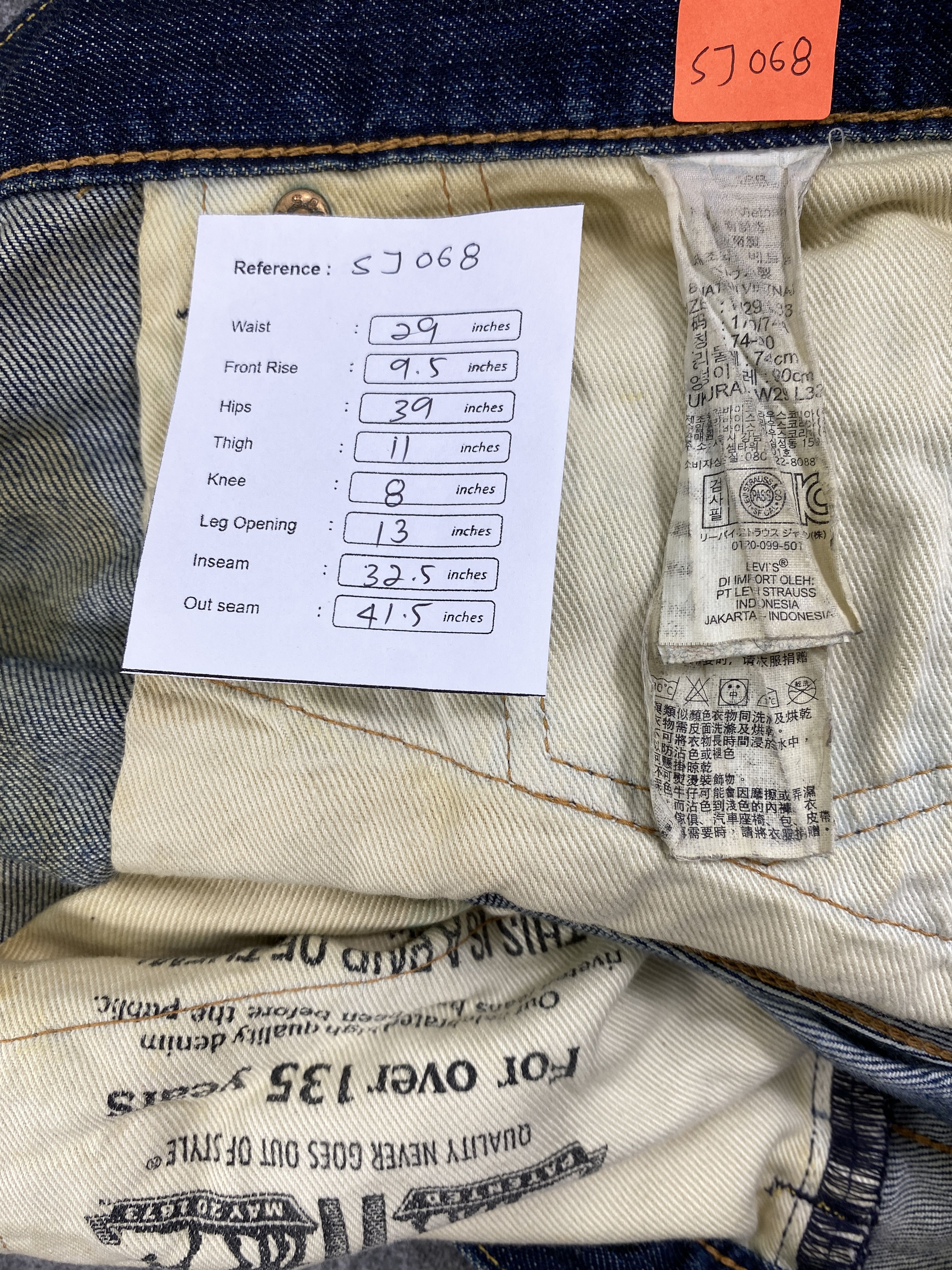 Levi's Dirty Used Blue Levi's 551 Jeans 29x32.5 Denim -SJ068 Size US 29 - 7 Thumbnail