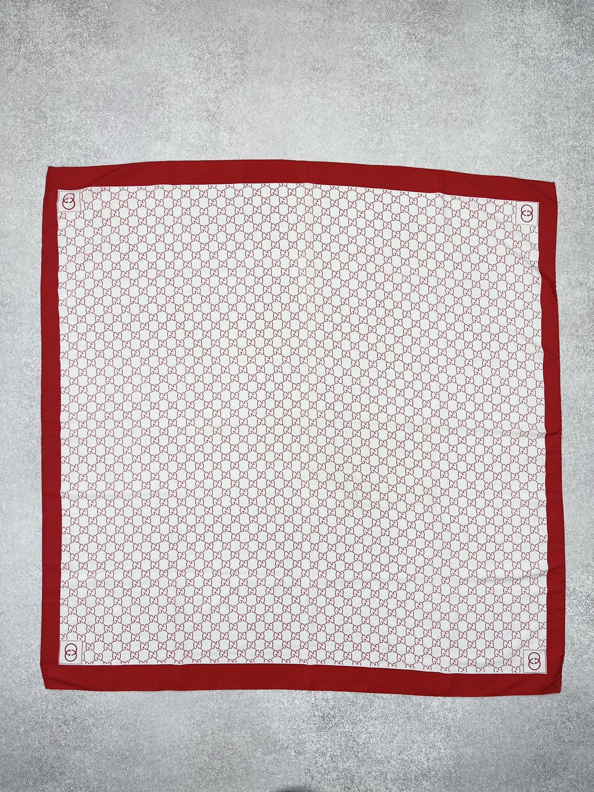 Designer × Gucci × Vintage Gucci Monogram Silk Handkerchief Scarf Vintage Y2K Size ONE SIZE - 2 Thumbnail
