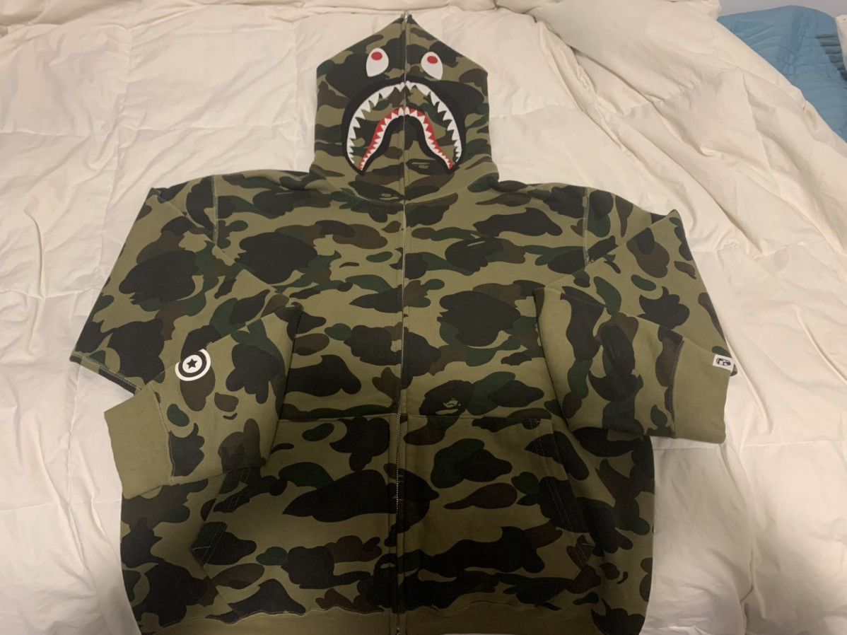 Bape 1st camo green shark hoodie OG NIGO - Tops 