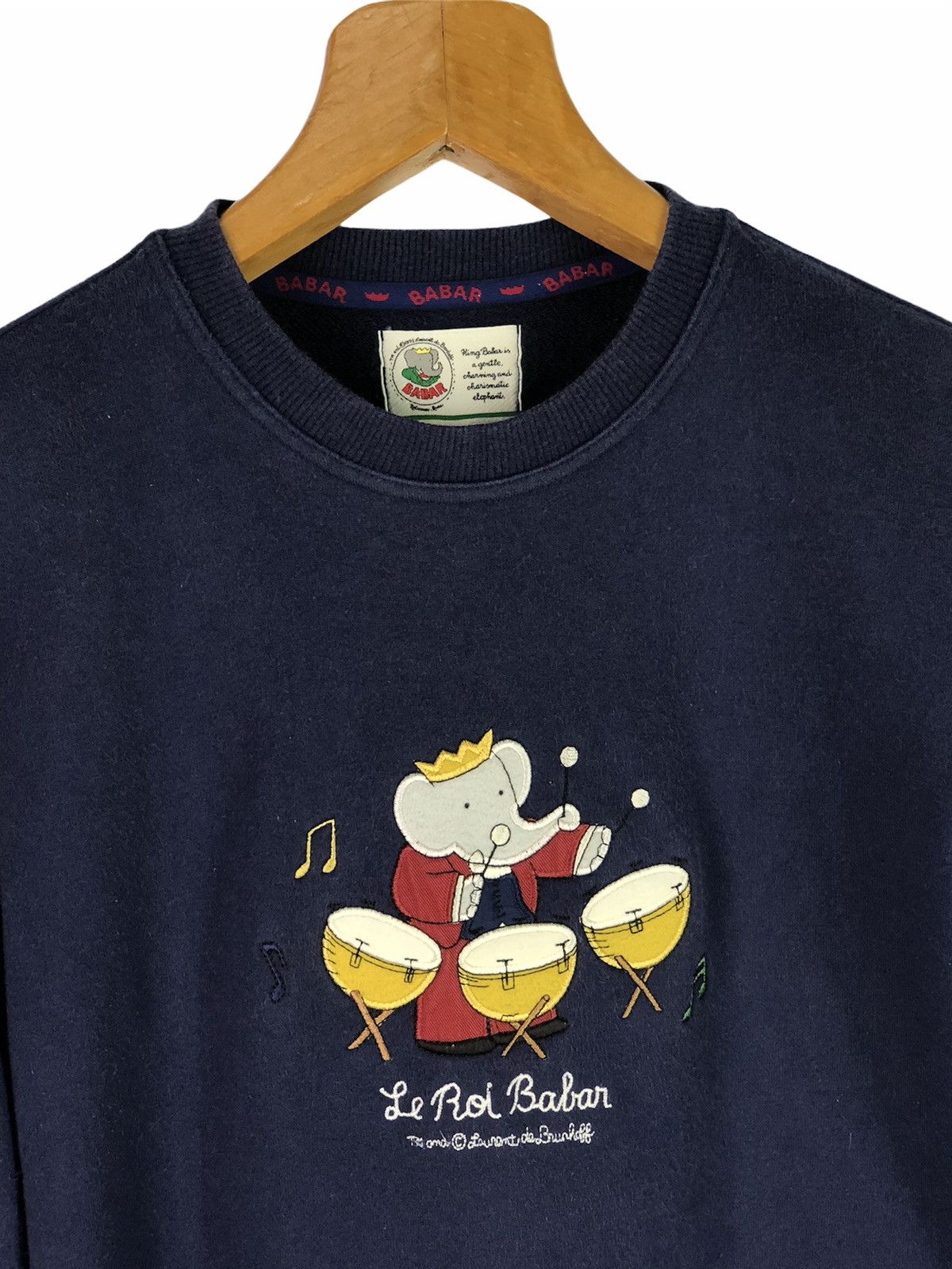 Vintage 90s BABAR KING OF ELEPHANTS LIGHT SWEATSHIRT Size US XS / EU 42 / 0 - 4 Thumbnail