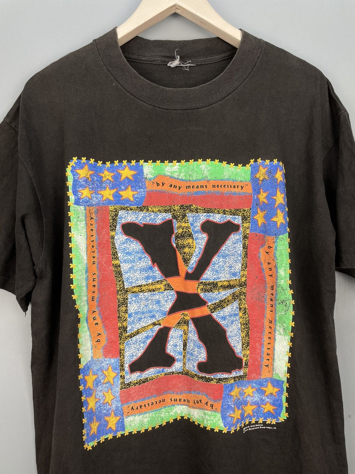 Vintage Vintage 90s “by any means necessary” Malcolm X t shirt Size US L / EU 52-54 / 3 - 3 Thumbnail