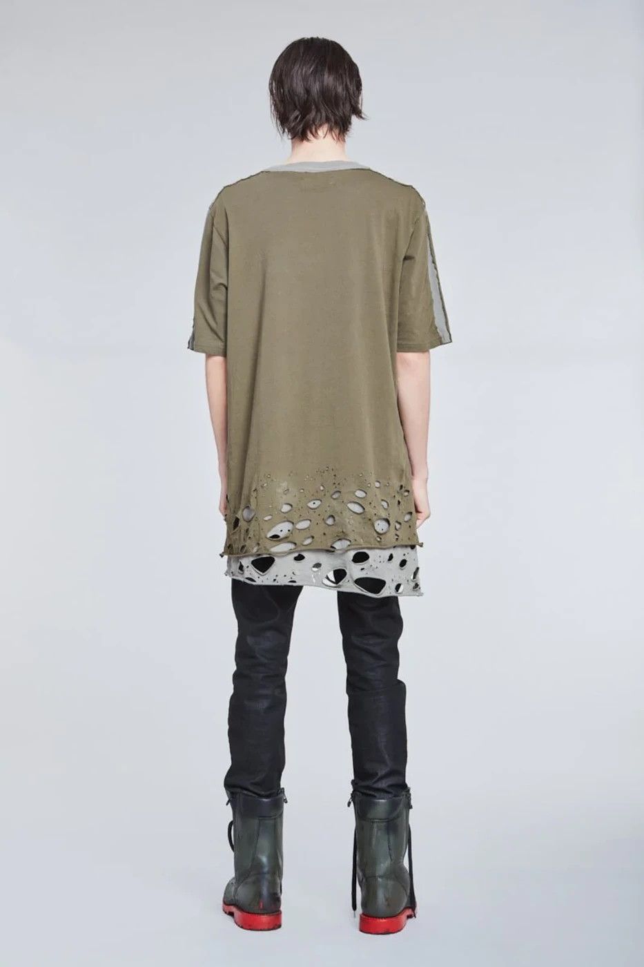Faith Connexion Khaki distressed tshirt Size US L / EU 52-54 / 3 - 3 Thumbnail