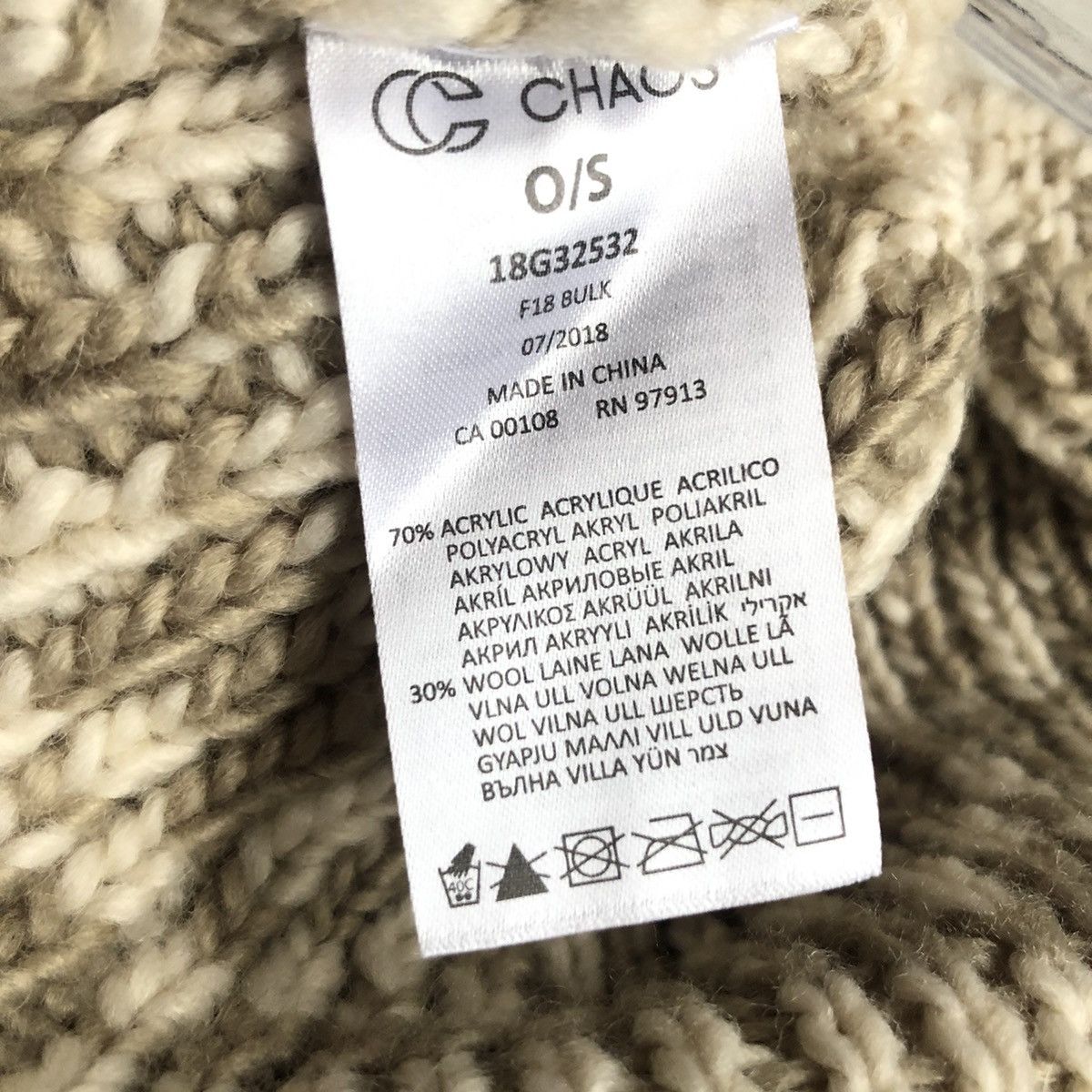 Other Chaos Thick WOOL Beanie Size ONE SIZE - 3 Thumbnail