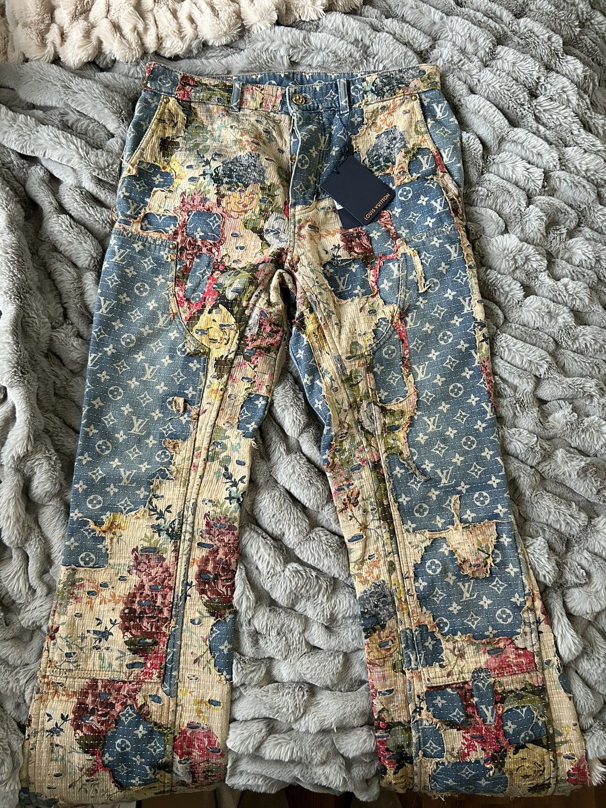 louis vuitton destroyed workwear denim jacket