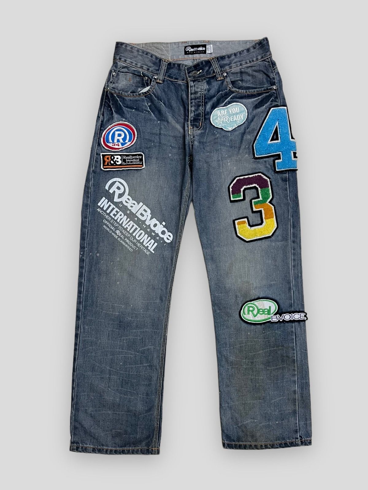 image of Send OfferVintage OG Realbvoice Patchwork Distressed Denim, Men's (Size 32)