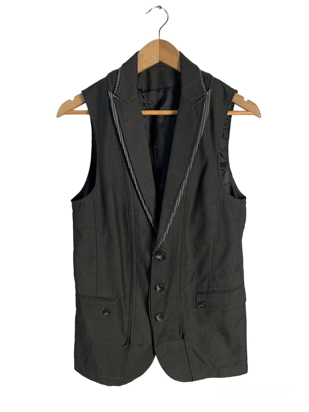 INDIGO VINTAGE STRIPE WORK VEST | Nama Denim