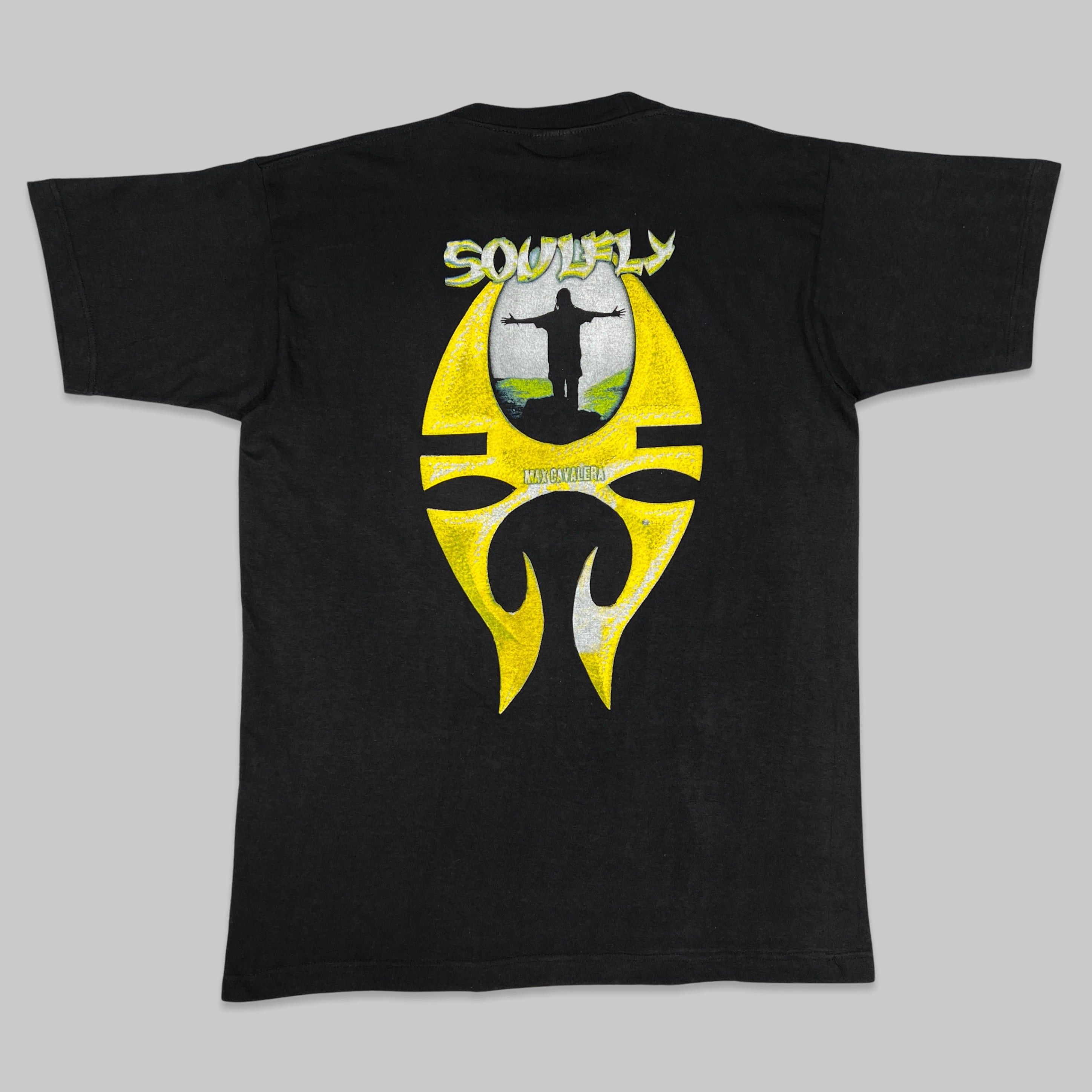 Band Tees Vintage 90s Soulfly Sepultura Max Cavalera All Over T Shirt Size US XL / EU 56 / 4 - 3 Thumbnail