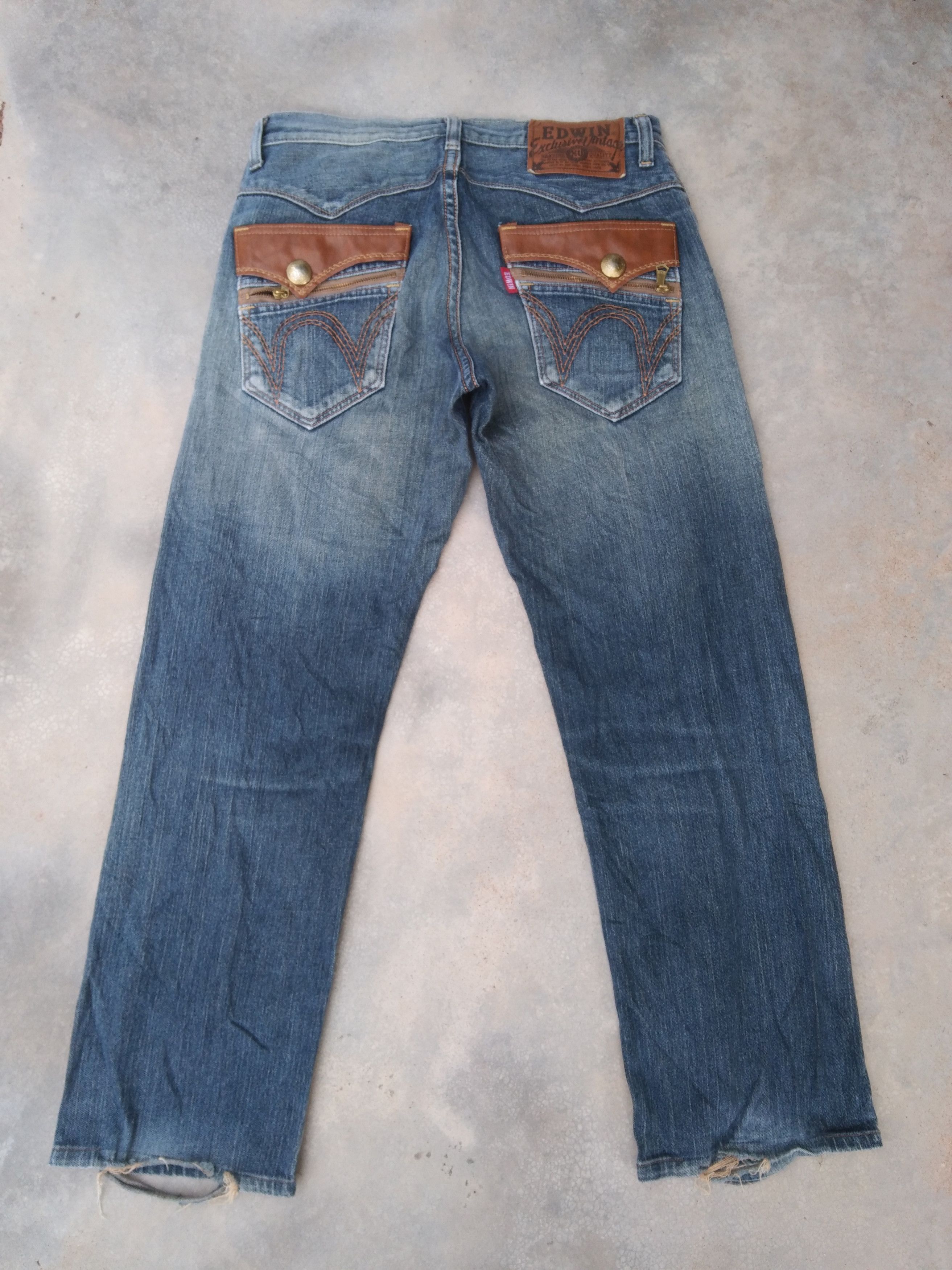 image of Distressed Edwin Jeans 32X30 in Blue, Men's
