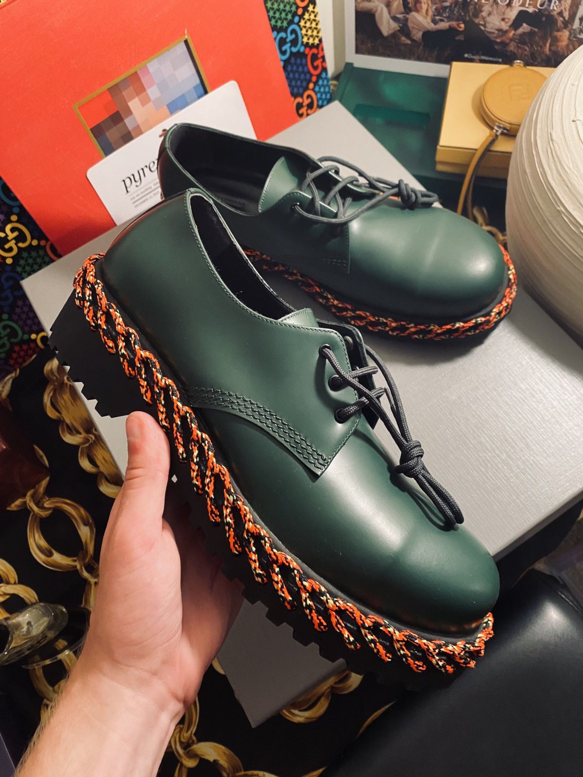 靴 BALENCIAGA Derby Rope Lace Leather Shoes Balenciaga, Derby rope lace leather shoes. - Unique Designer Pieces