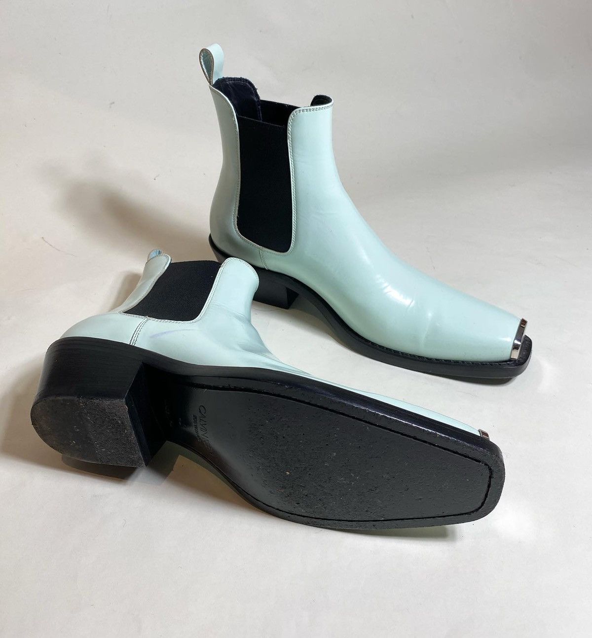 Calvin Klein 205W39NYC “Chris”, Metal Tip Boot in Light Blue | Grailed