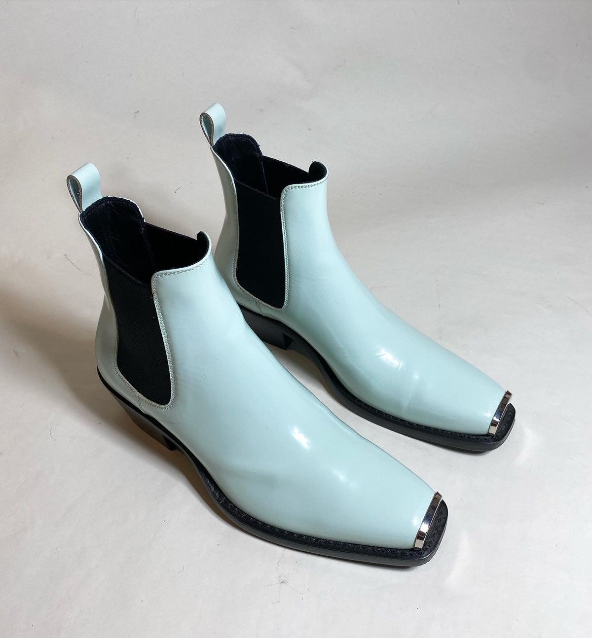 Calvin Klein 205W39NYC “Chris”, Metal Tip Boot in Light Blue | Grailed