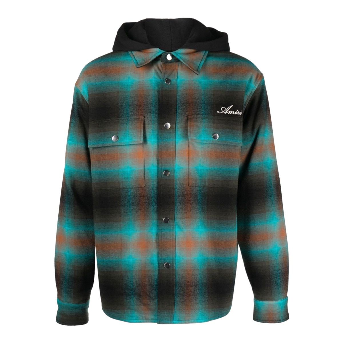 Amiri Plaid Hooded Over Shirt