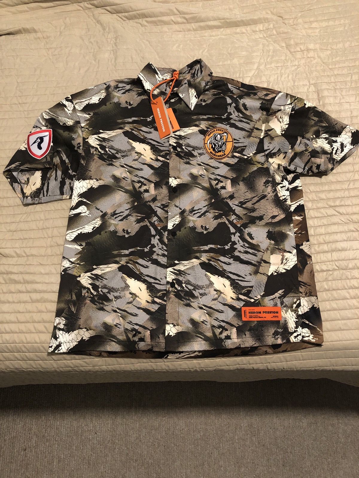 Heron Preston Camo Bowling Shirt