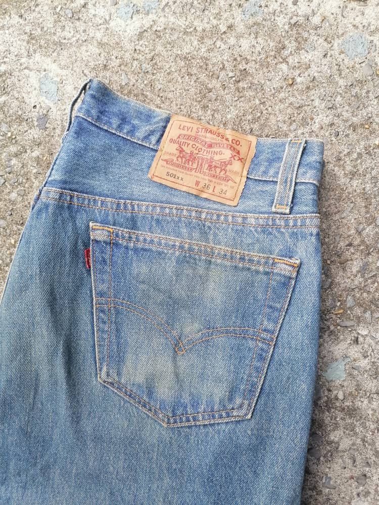 Levi's × Levi's Vintage Clothing Levi's Strauss 501xx Fly Button Denim Jeans Size US 33 - 7 Thumbnail