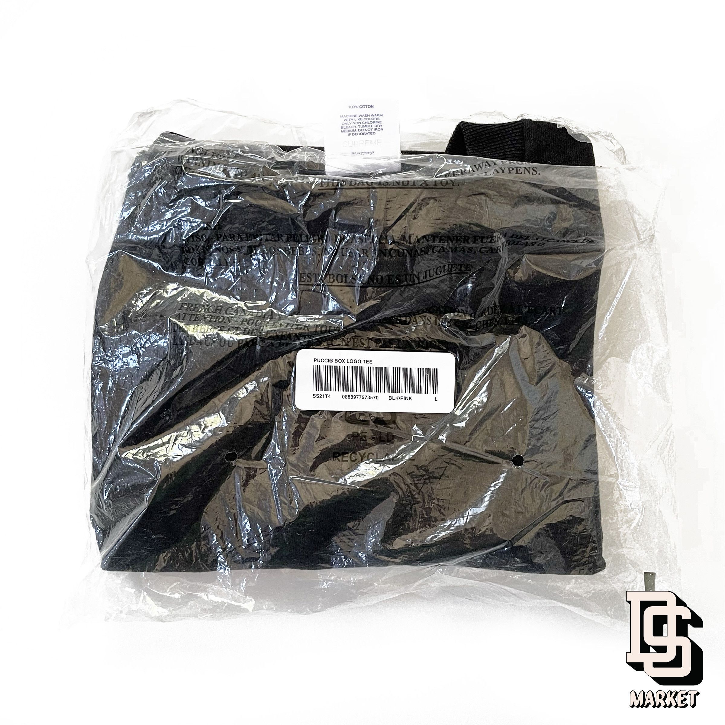 Supreme SUPREME EMILIO PUCCI BOX LOGO T-SHIRT SS21 BLACK DUSTY PINK Size US L / EU 52-54 / 3 - 4 Thumbnail