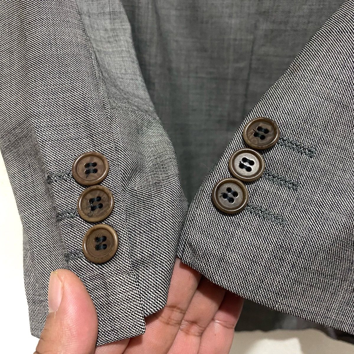 GianMarco Venturi Vintage GIAN MARCO VENTURI made in ITALY Harringbone Jacket Size 40L - 2 Thumbnail