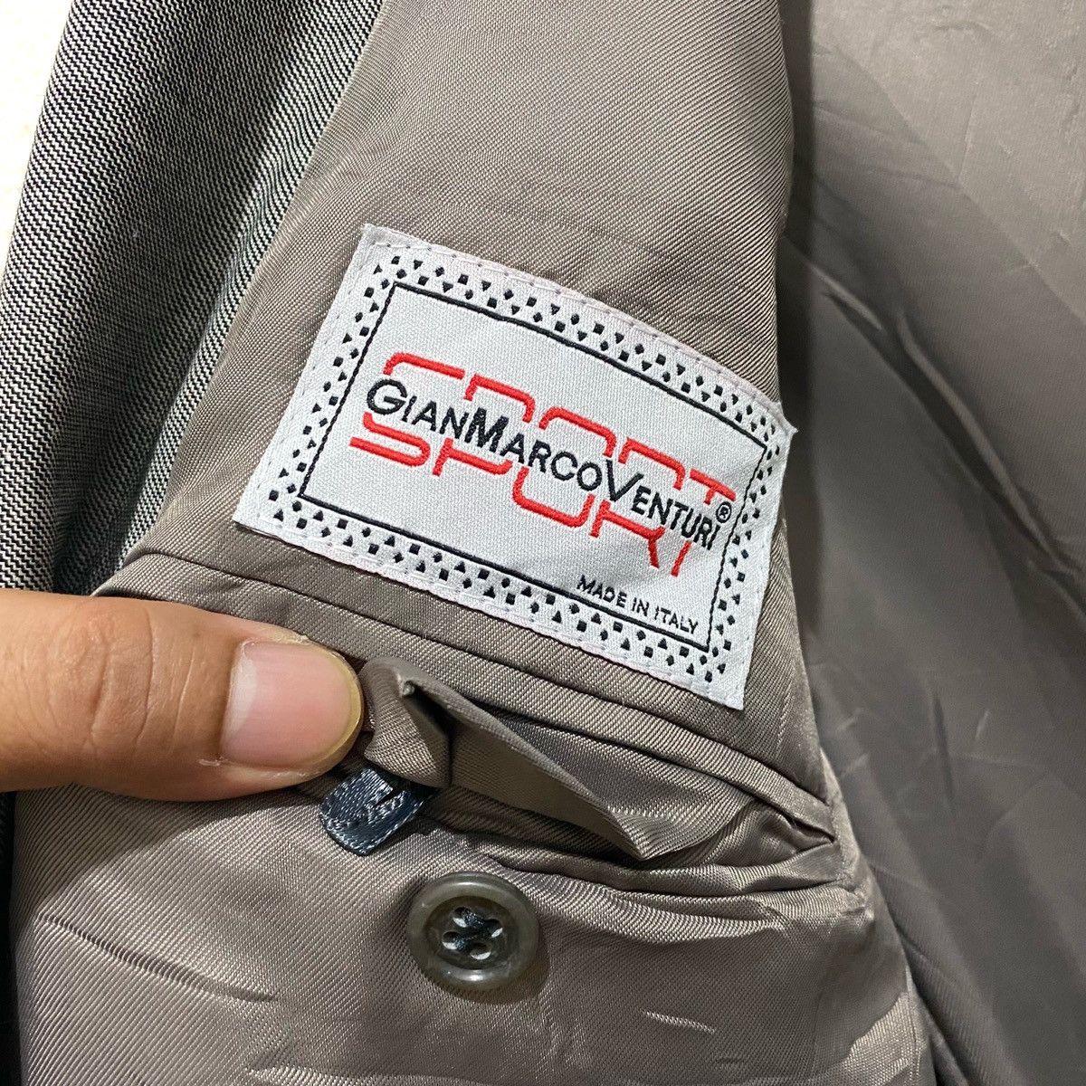 GianMarco Venturi Vintage GIAN MARCO VENTURI made in ITALY Harringbone Jacket Size 40L - 6 Thumbnail
