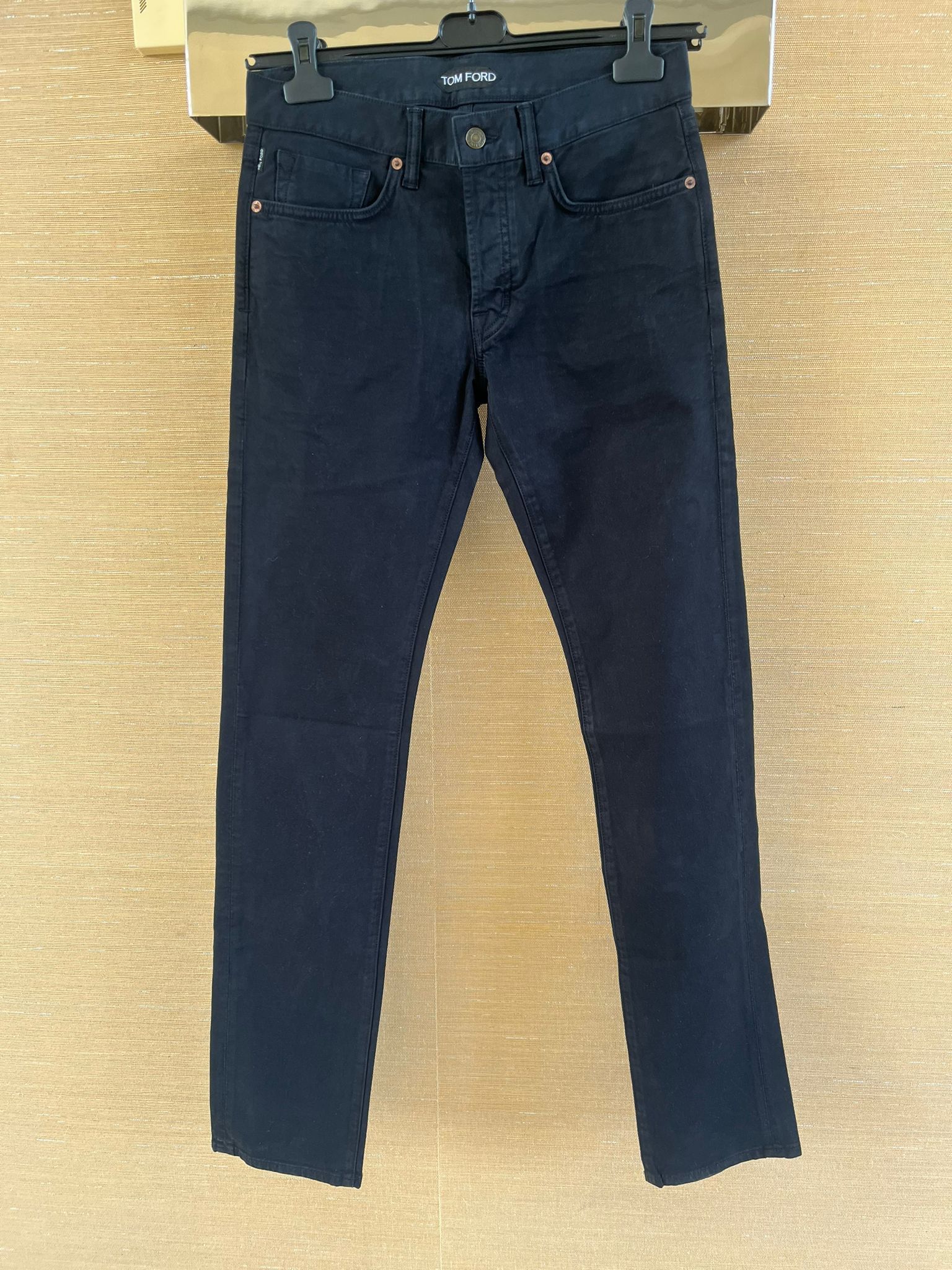 Straight Fit Denim Pants in Black