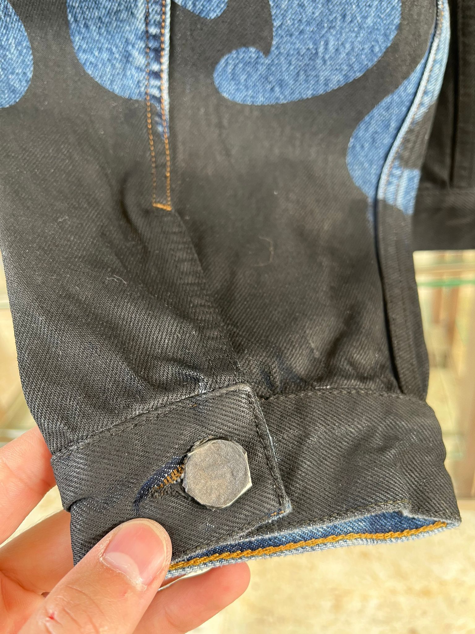 Vetements Denim Flame Jacket in Blue Black Size US M / EU 48-50 / 2 - 16 Thumbnail