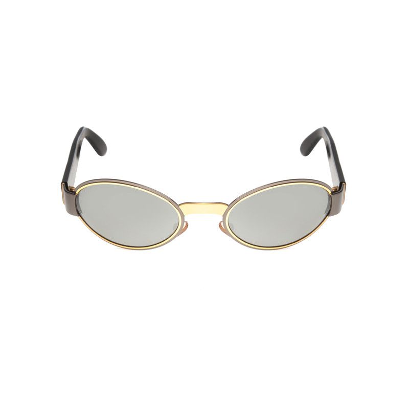 Gianfranco Ferre Gianfranco Ferre 90's Black & Gold Oval Sunglasses Size ONE SIZE - 1 Thumbnail