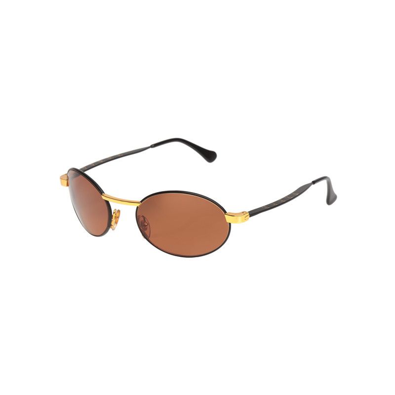 Gianfranco Ferre × Vintage Gianfranco Ferre 90's Black & Gold Round Sunglasses Size ONE SIZE - 2 Thumbnail