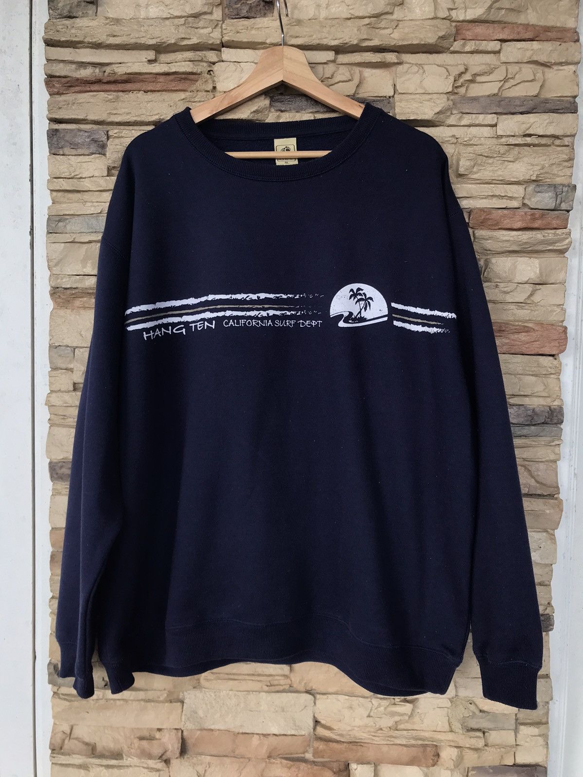 image of VTG Hang Ten California Surf Dept Sweatshirts in Blue, Men's (Size 2XL)