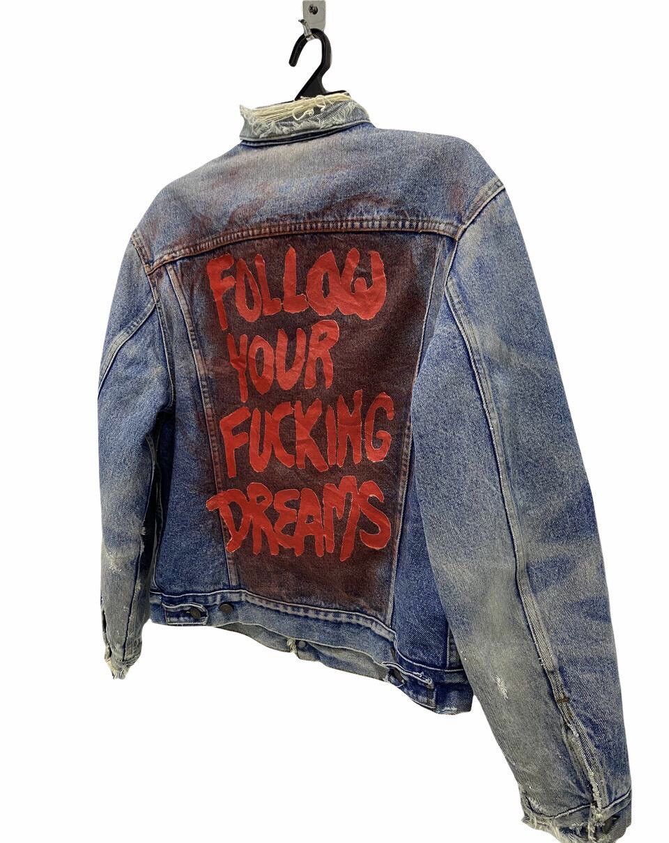 Levi's Vintage Clothing Vintage Levis Denim Jacket Follow your Fucking Dreams cw21 Size US M / EU 48-50 / 2 - 4 Thumbnail