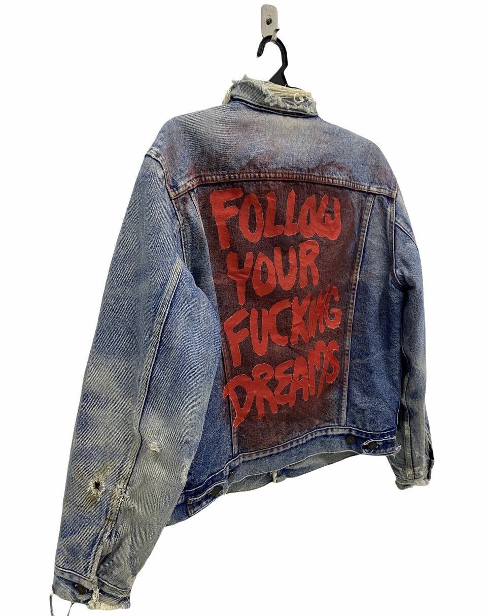 Levi's Vintage Clothing Vintage Levis Denim Jacket Follow your Fucking Dreams cw21 Size US M / EU 48-50 / 2 - 3 Thumbnail