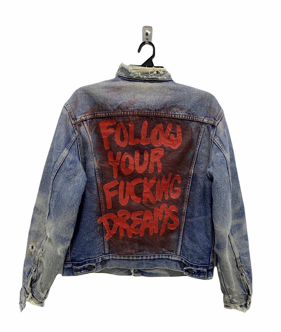 Levi's Vintage Clothing Vintage Levis Denim Jacket Follow your Fucking Dreams cw21 Size US M / EU 48-50 / 2 - 1 Thumbnail