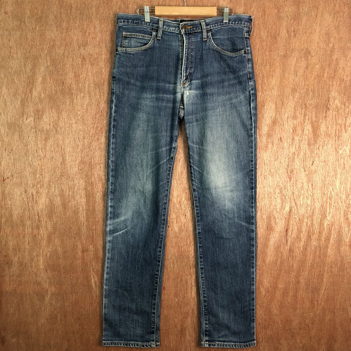 Vintage DLL Wrangler Vintage Blue distressed Denim Pants #c203 Size US 32 / EU 48 - 1 Thumbnail