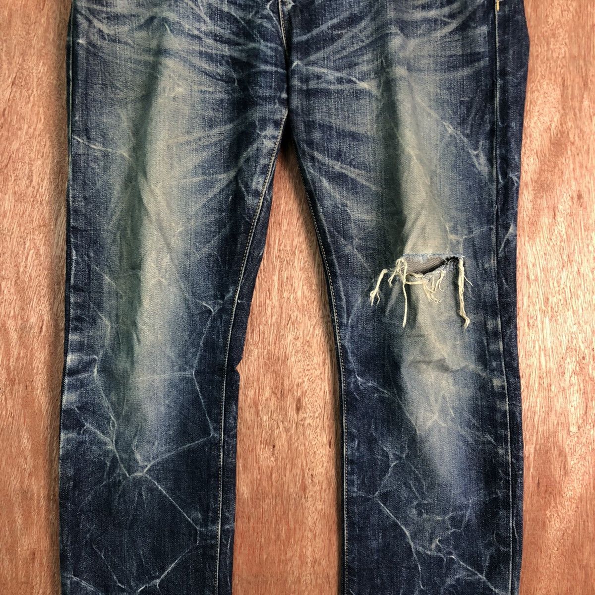 Tornado Mart DL Tornado Mart Japan lightning stripe Denim Pants #c145 Size US 34 / EU 50 - 4 Thumbnail