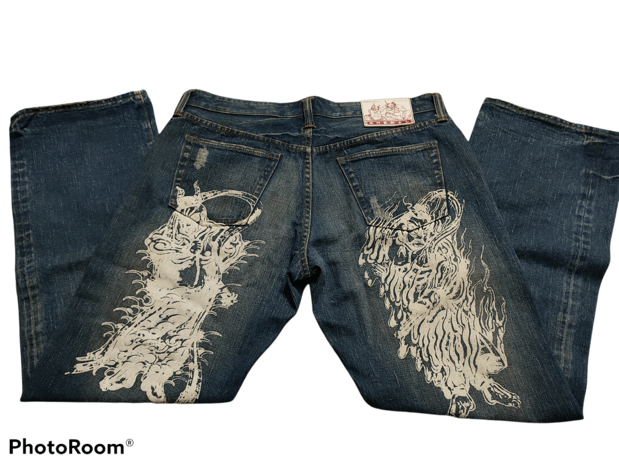 image of Distressed Denim Horiyoshi Iii Ogrenize Selvedge Jeans Design in Blue Distressed, Men's (Size 36)