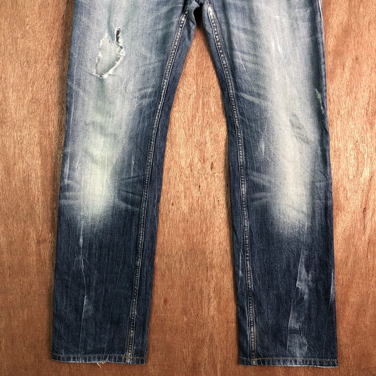 Diesel DLL Diesel Industry safado distressed Denim Jeans #c157 Size US 31 - 3 Thumbnail