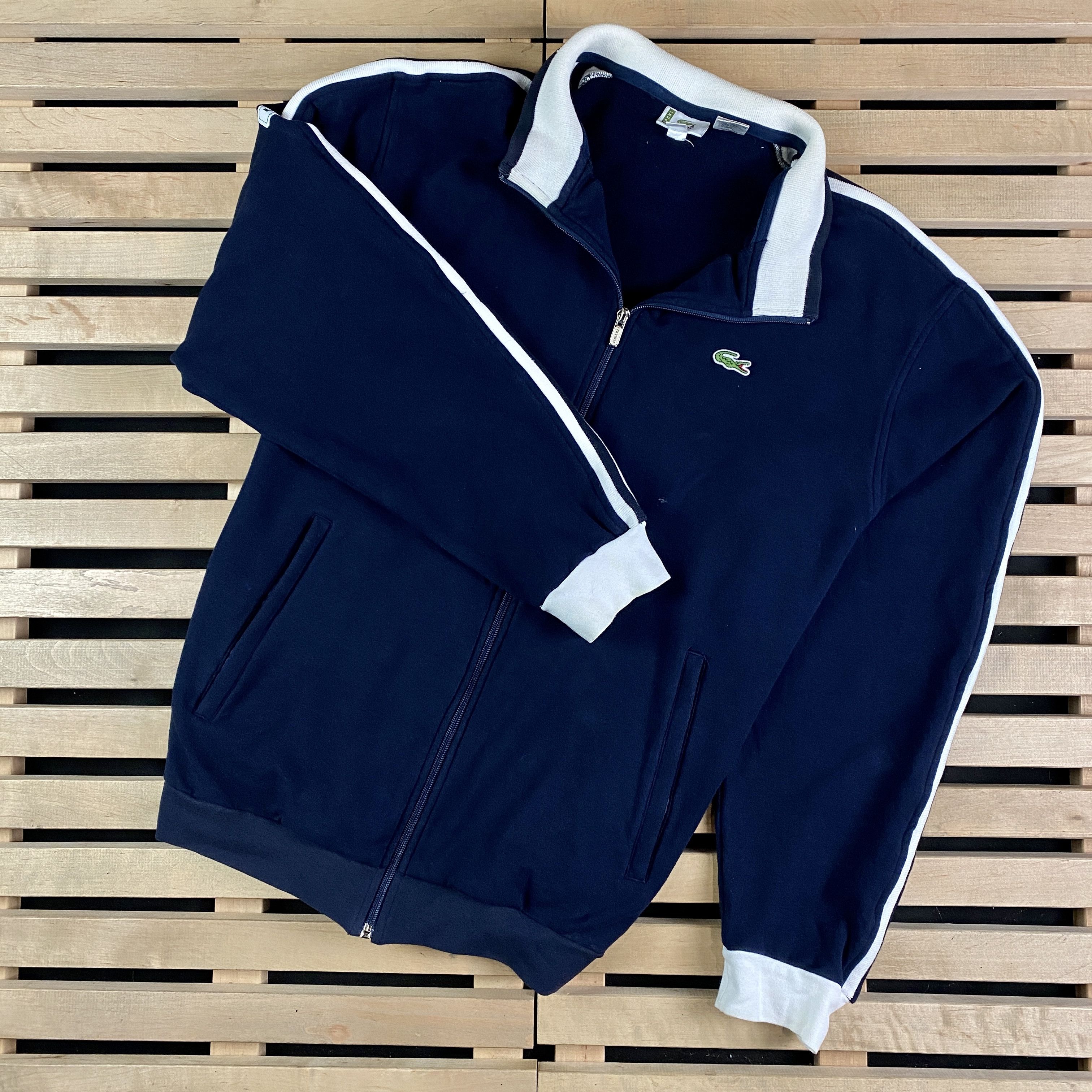 Lacoste × Vintage Men’s Zip Bomber Sweatshirt Lacoste Vintage Size 7/190 (XL) Size US XL / EU 56 / 4 - 1 Thumbnail