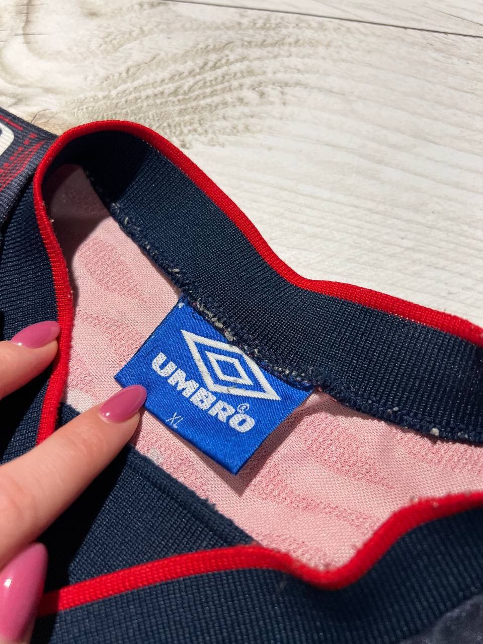 Umbro Vintage Umbro England 1996 1998 Green Flag Training Jersey Size US XL / EU 56 / 4 - 13 Thumbnail