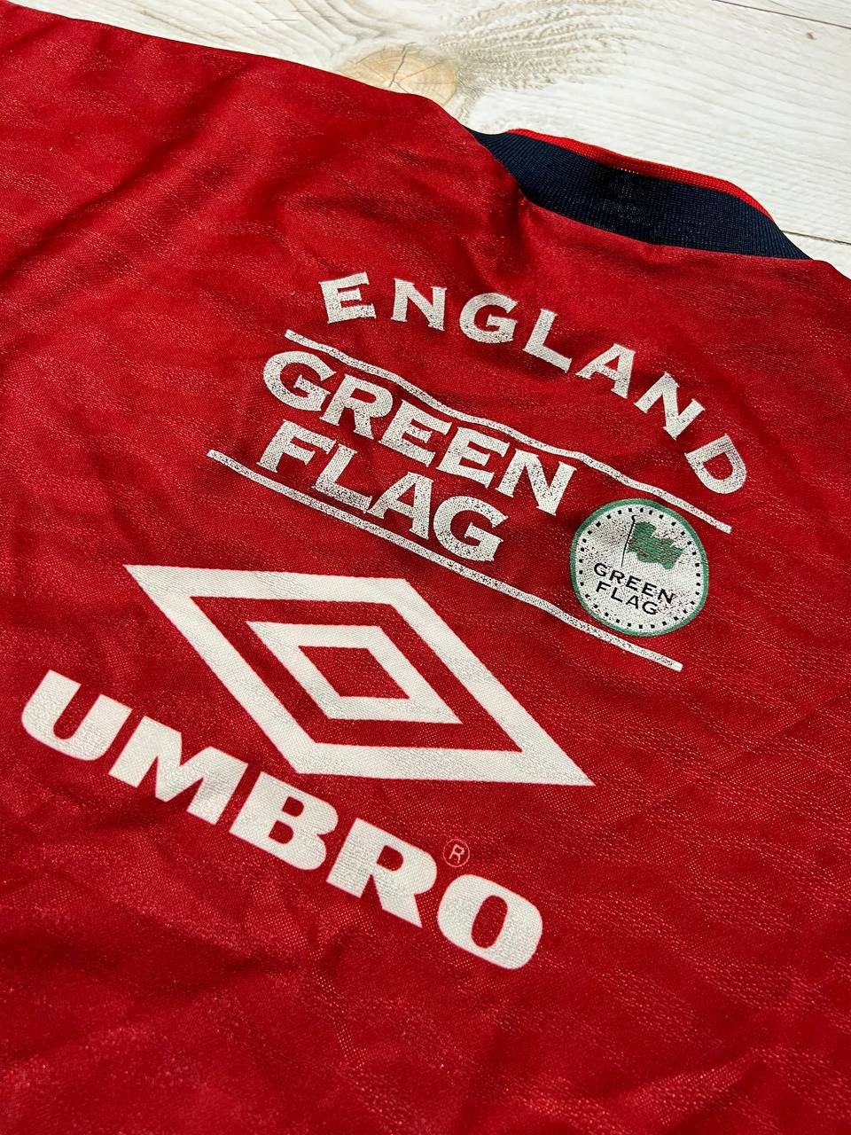 Umbro Vintage Umbro England 1996 1998 Green Flag Training Jersey Size US XL / EU 56 / 4 - 4 Thumbnail