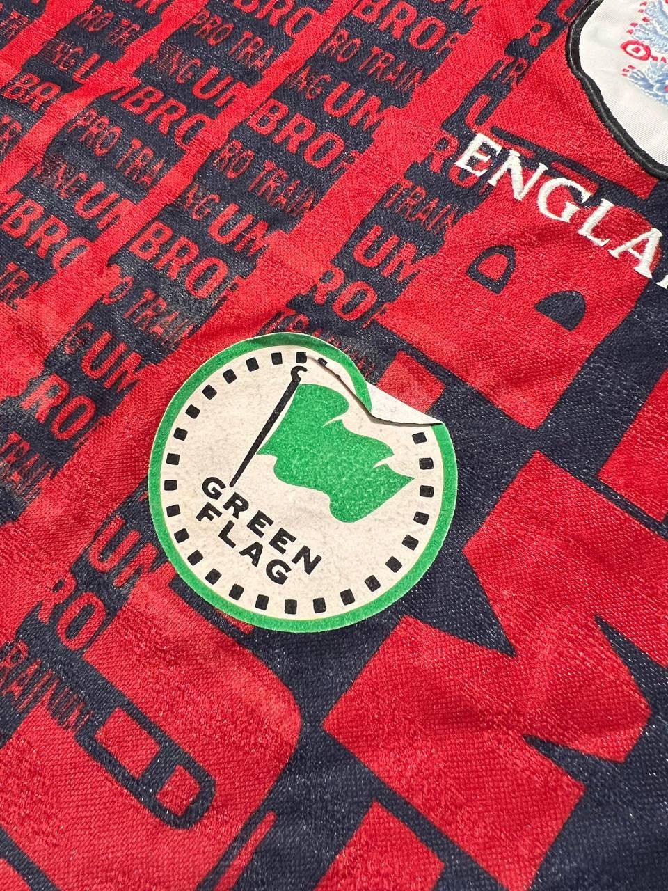 Umbro Vintage Umbro England 1996 1998 Green Flag Training Jersey Size US XL / EU 56 / 4 - 5 Thumbnail