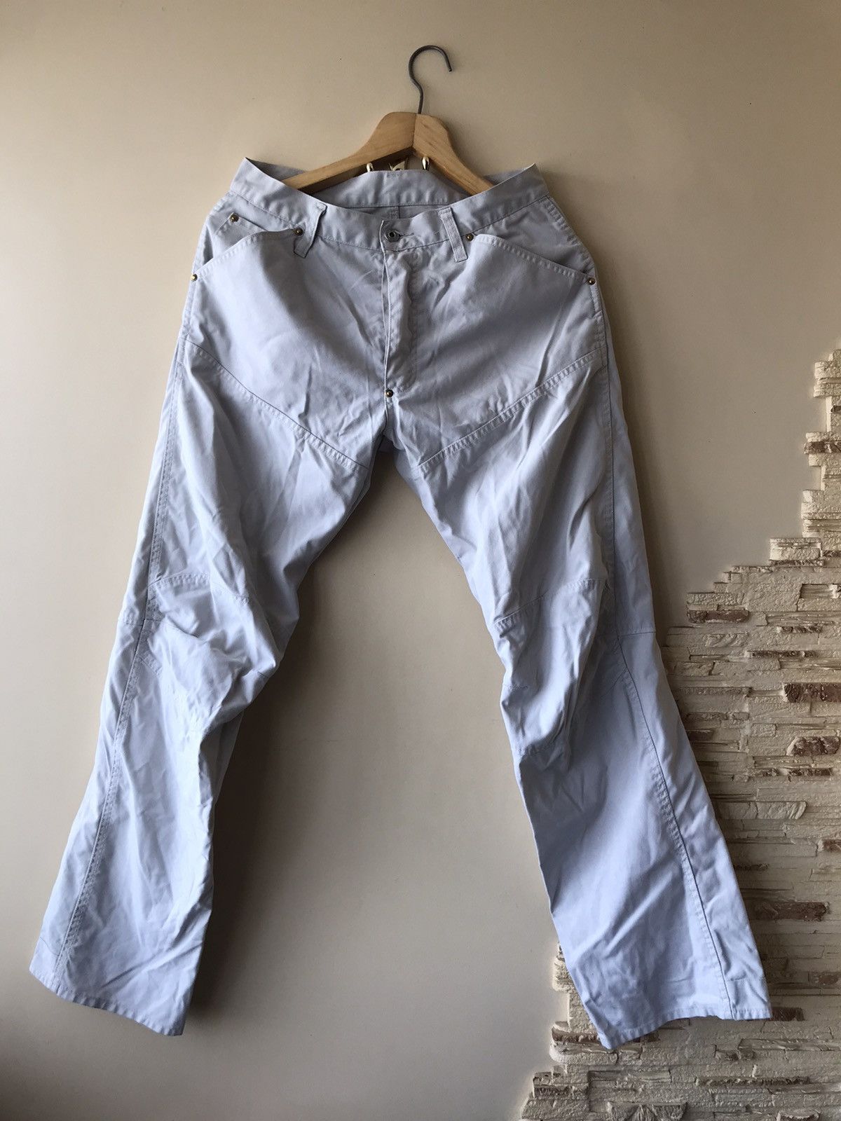 G-Star × Japanese Brand × Vintage Vintage G Star Raw Big logo Baggy Pants Cargo Double Knee Size US 33 - 1 Thumbnail