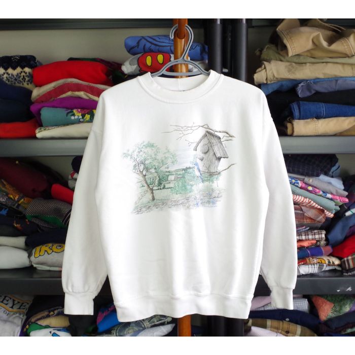 Vintage Northern Reflections Cottage Core Bird House Nature Graphic Sweatshirt