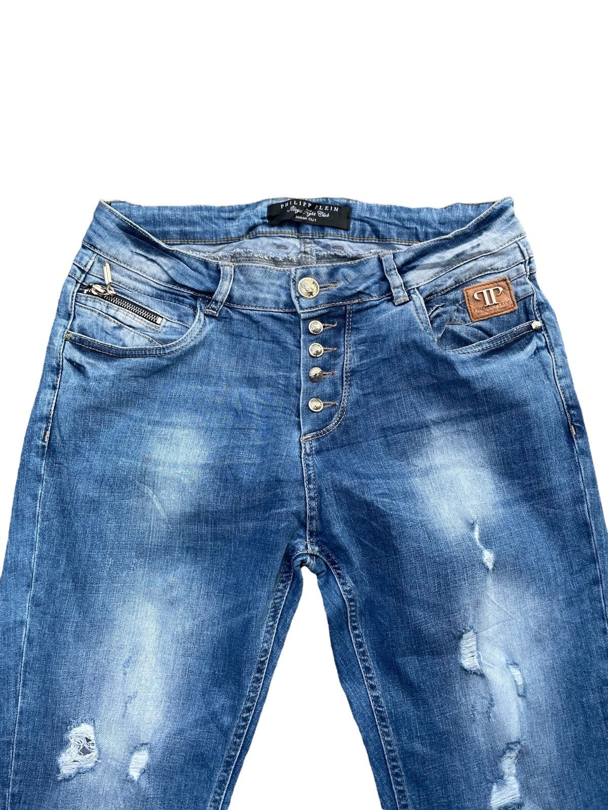Designer × Philipp Plein Philipp Plein Miami Cut Distressed Denim Size US 33 - 6 Thumbnail