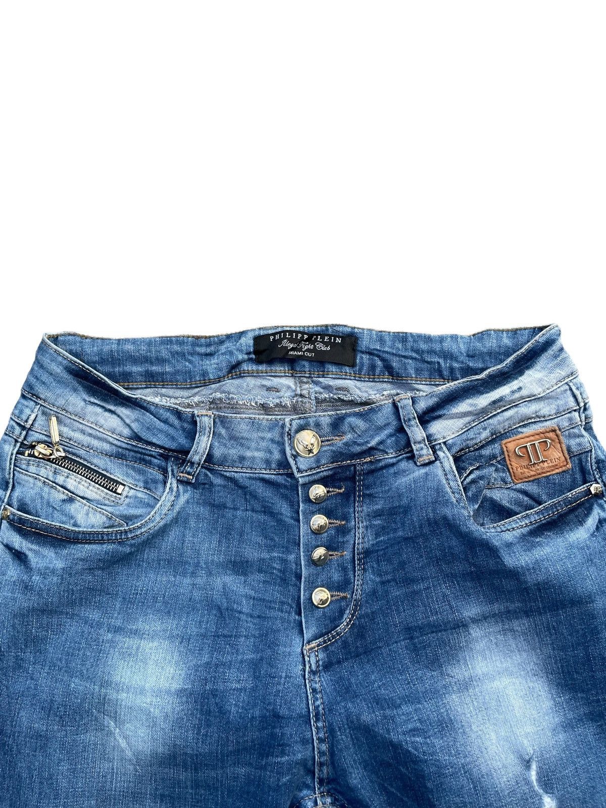 Designer × Philipp Plein Philipp Plein Miami Cut Distressed Denim Size US 33 - 7 Thumbnail