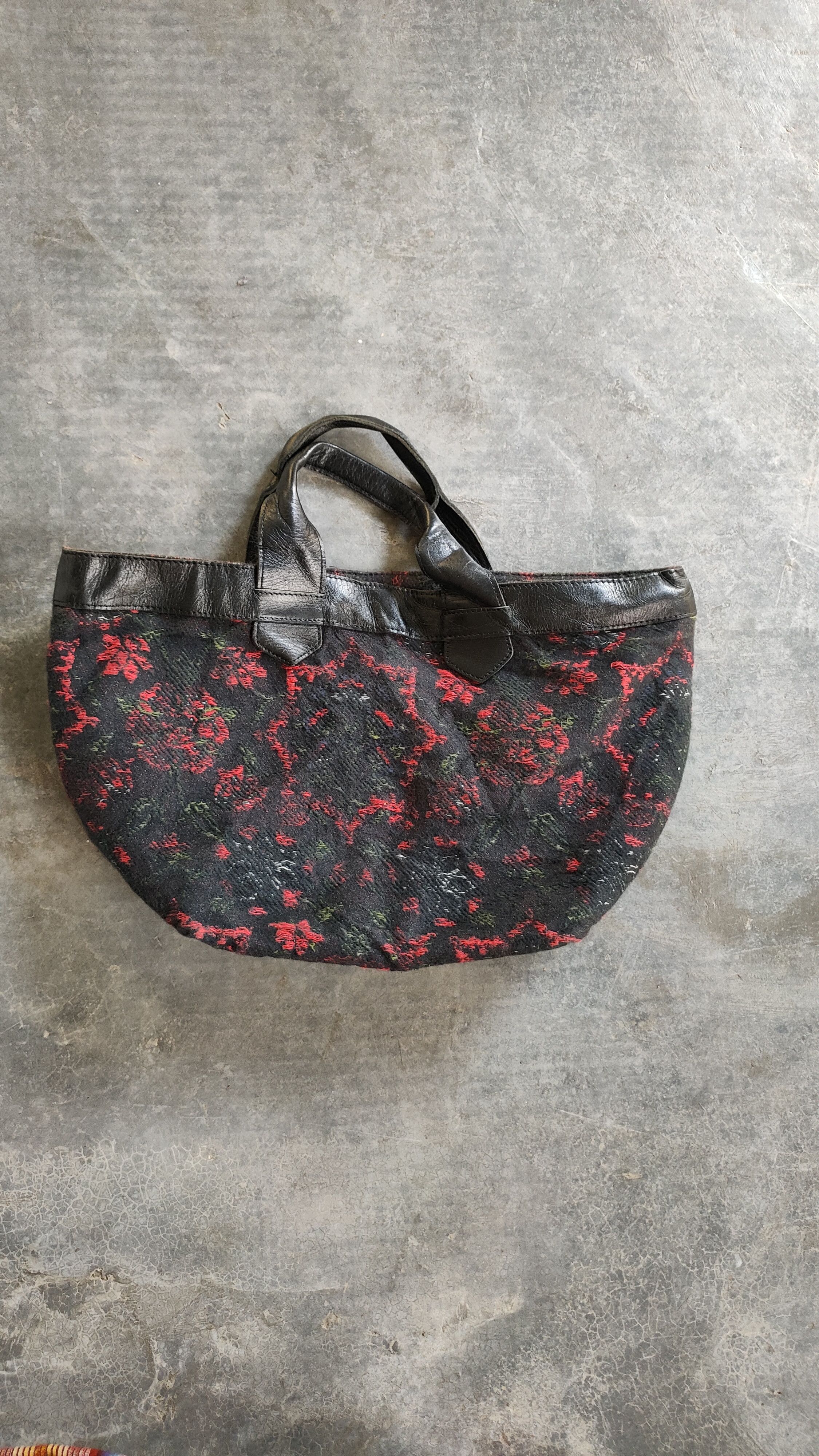 VTG YOHJI YAMAMOTO Y's TAPESTRY FLORAL TOTE BAG