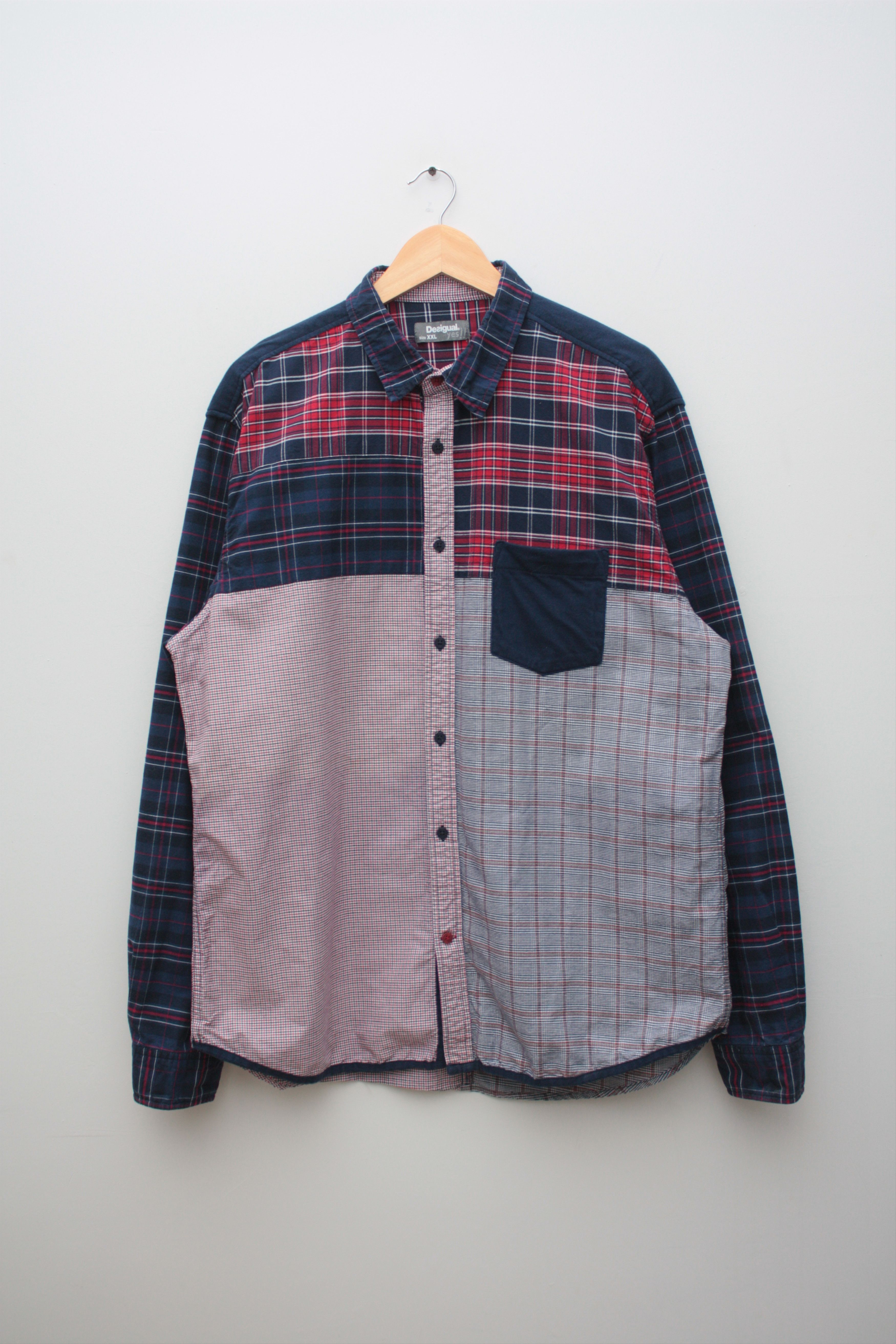 Desigual Desigual Patchwork Checkered L/S Shirt Men's Size US XL / EU 56 / 4 - 2 Thumbnail