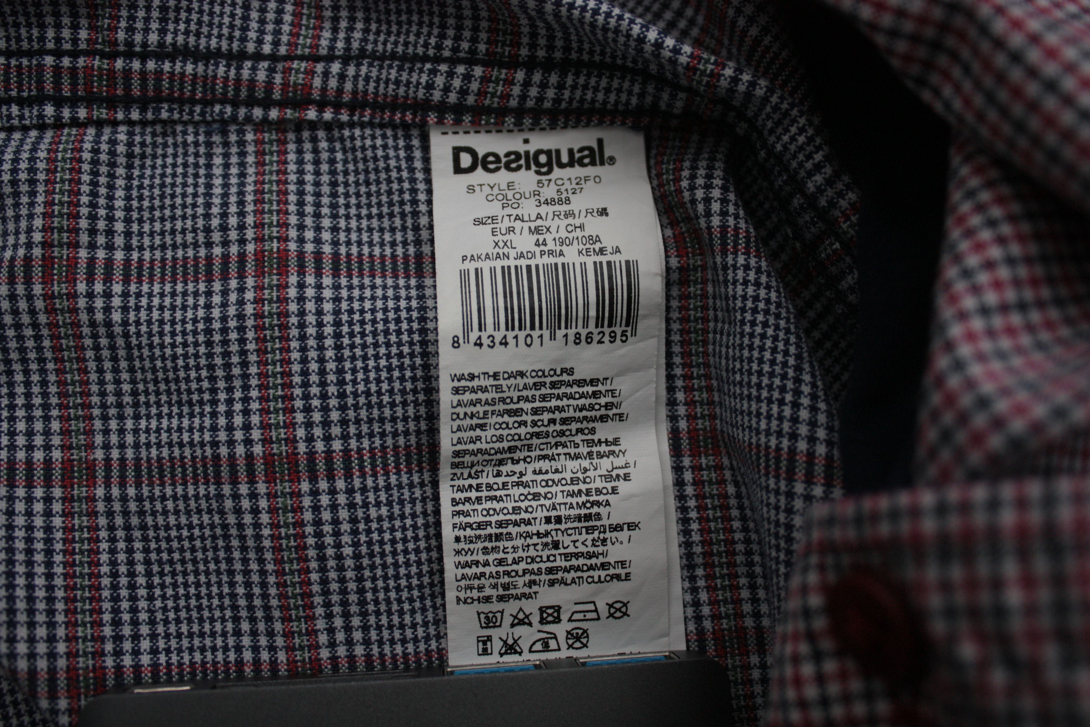 Desigual Desigual Patchwork Checkered L/S Shirt Men's Size US XL / EU 56 / 4 - 10 Thumbnail