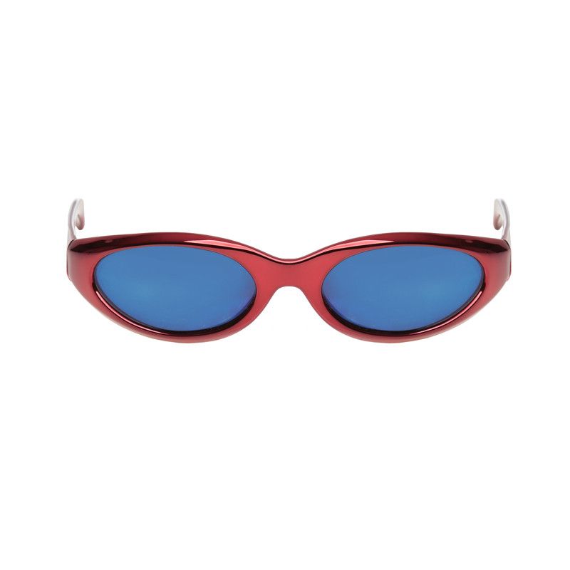 Laura Biagiotti × Vintage Laura Biagiotti 90's Red Oval Sunglasses Size ONE SIZE - 2 Thumbnail