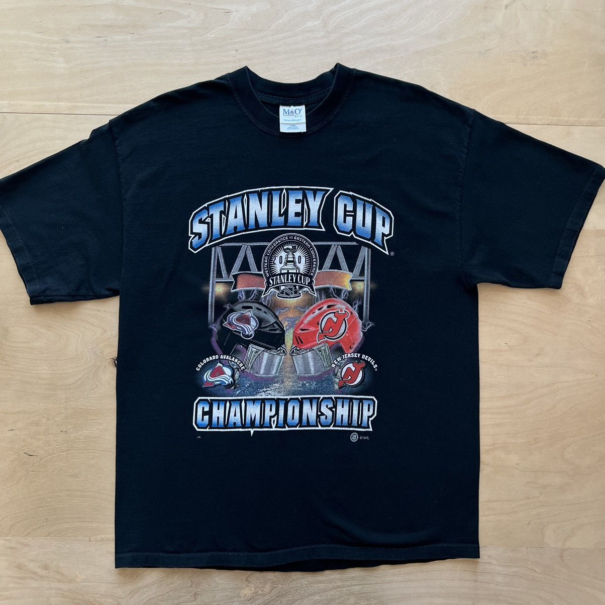 T-shirt Vintage Colorado Avalanche – NHL Années 90 – Homme Taille L Gris