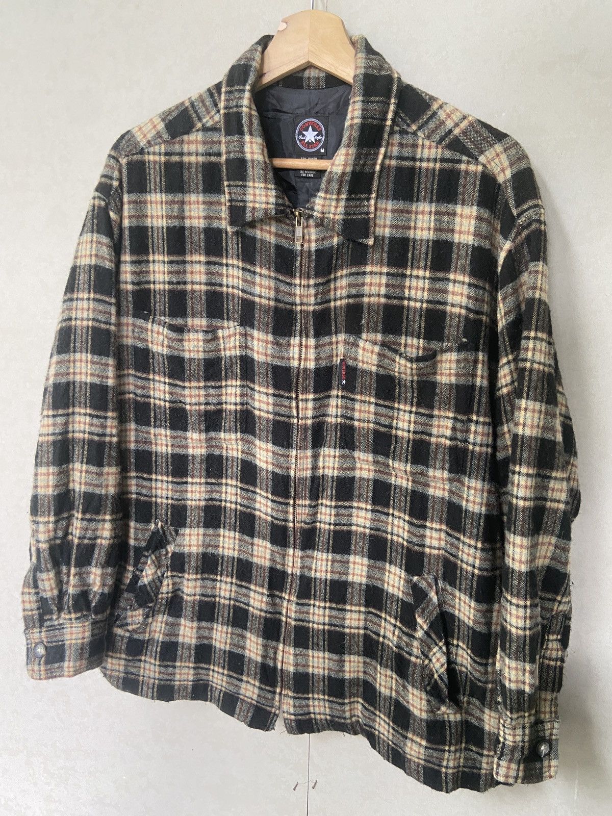 Converse Vintage Converse Zip Up Wool Flannel Jacket Size US M / EU 48-50 / 2 - 5 Thumbnail