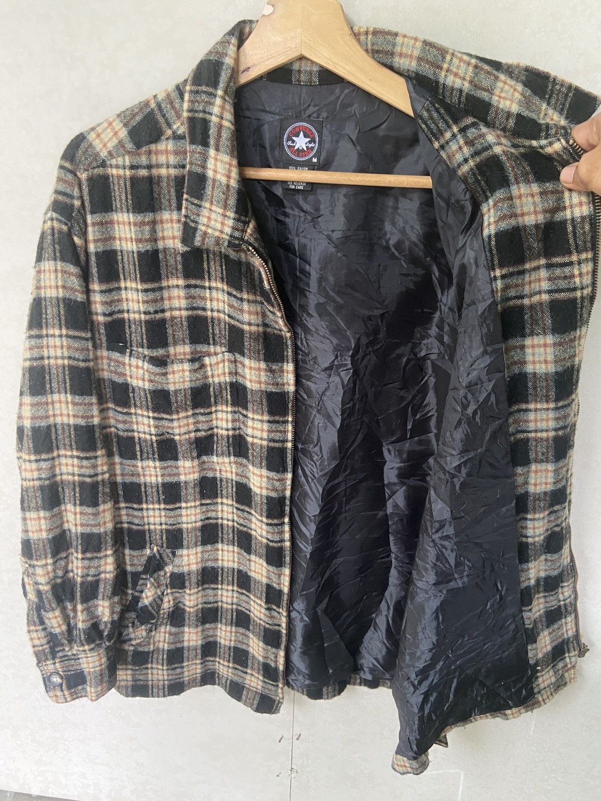 Converse Vintage Converse Zip Up Wool Flannel Jacket Size US M / EU 48-50 / 2 - 9 Thumbnail