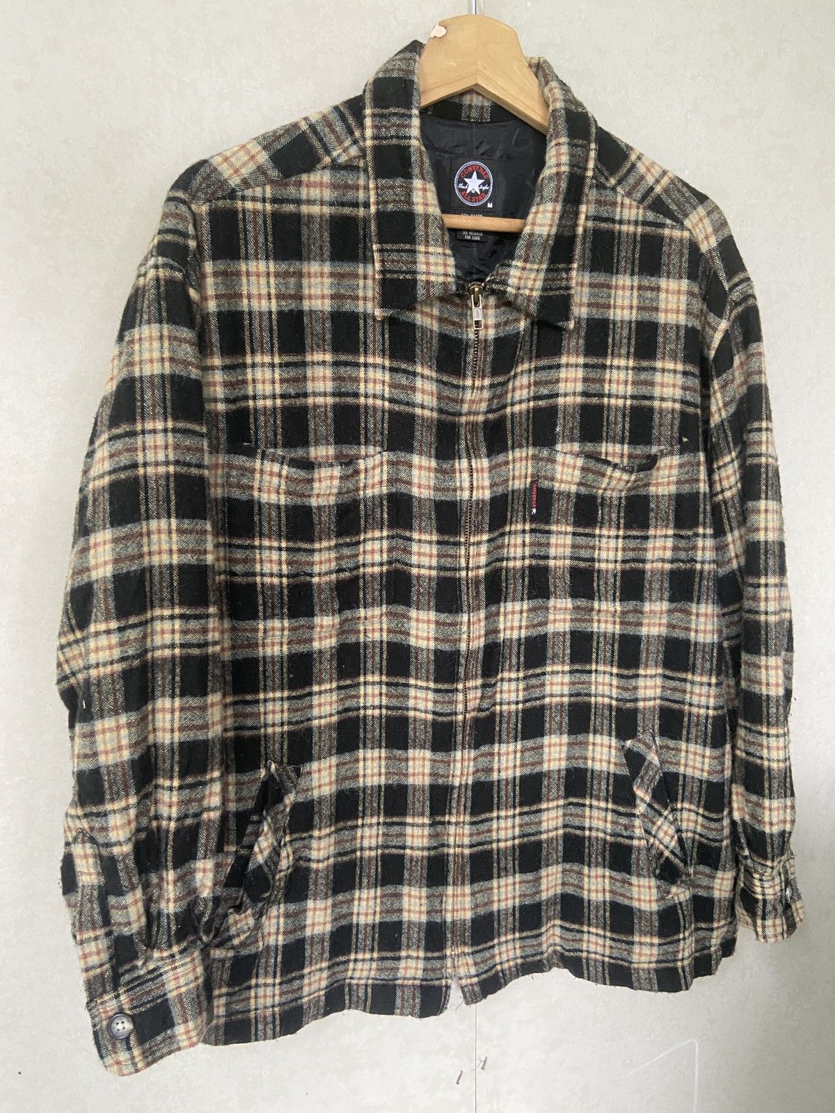 Converse Vintage Converse Zip Up Wool Flannel Jacket Size US M / EU 48-50 / 2 - 4 Thumbnail