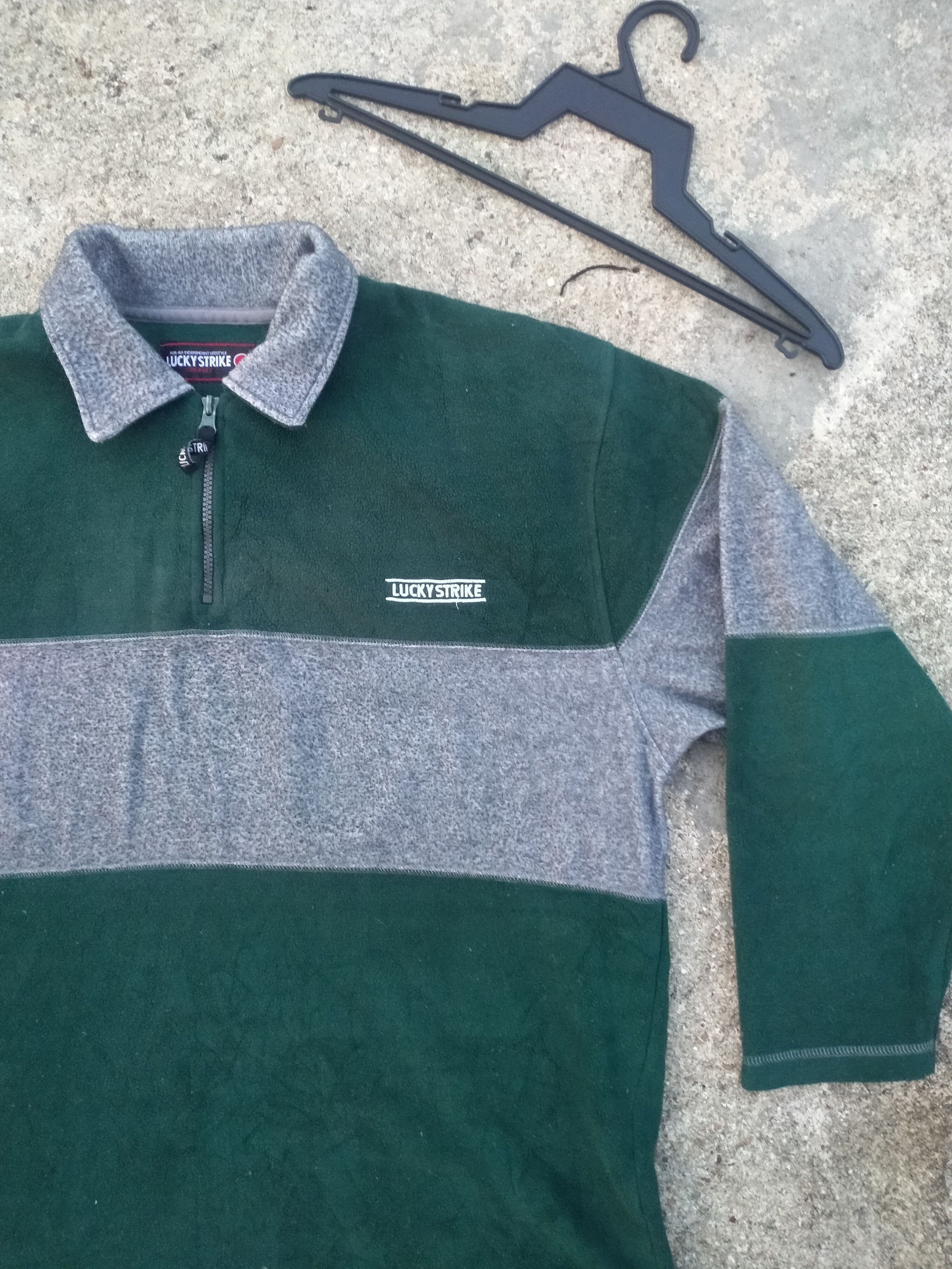 Japanese Brand VINTAGE LUCKYSTRIKE 2 TONE COLOUR FLEECE JACKET Size US L / EU 52-54 / 3 - 2 Thumbnail